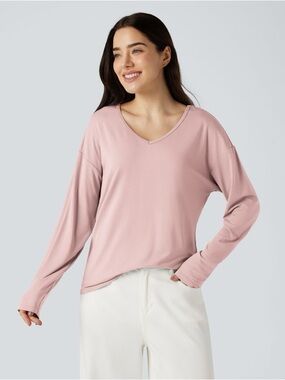 Halara V-neck Long Sleeve Casual Top size S Small NWT